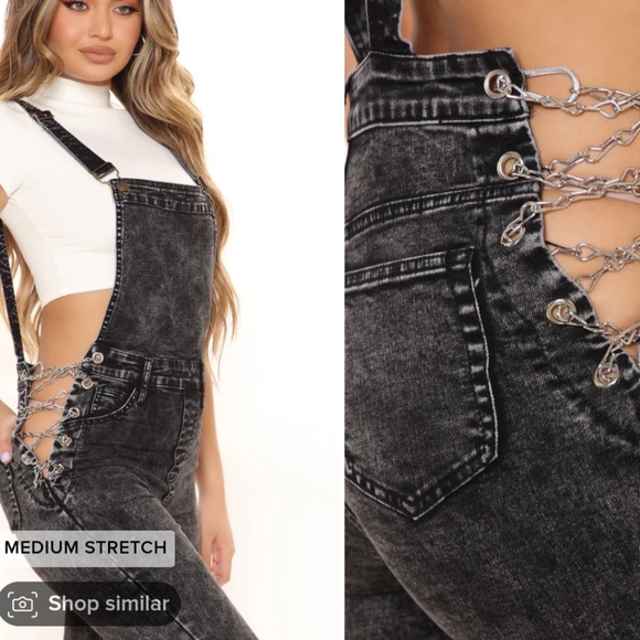 Fashion Nova Pants - NWT Black Breaker of Chains Flared Stretch Overall